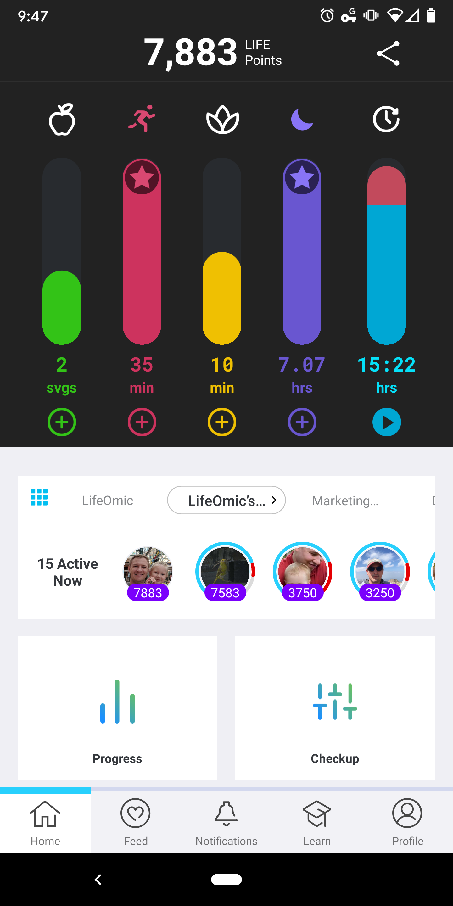 screenshot of LifeOmic Precision Wellness